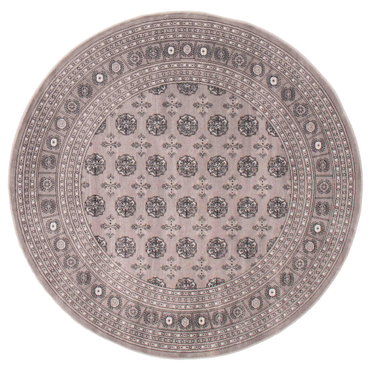 Tekke Grey Rug, Round 6'7" x 6'7"