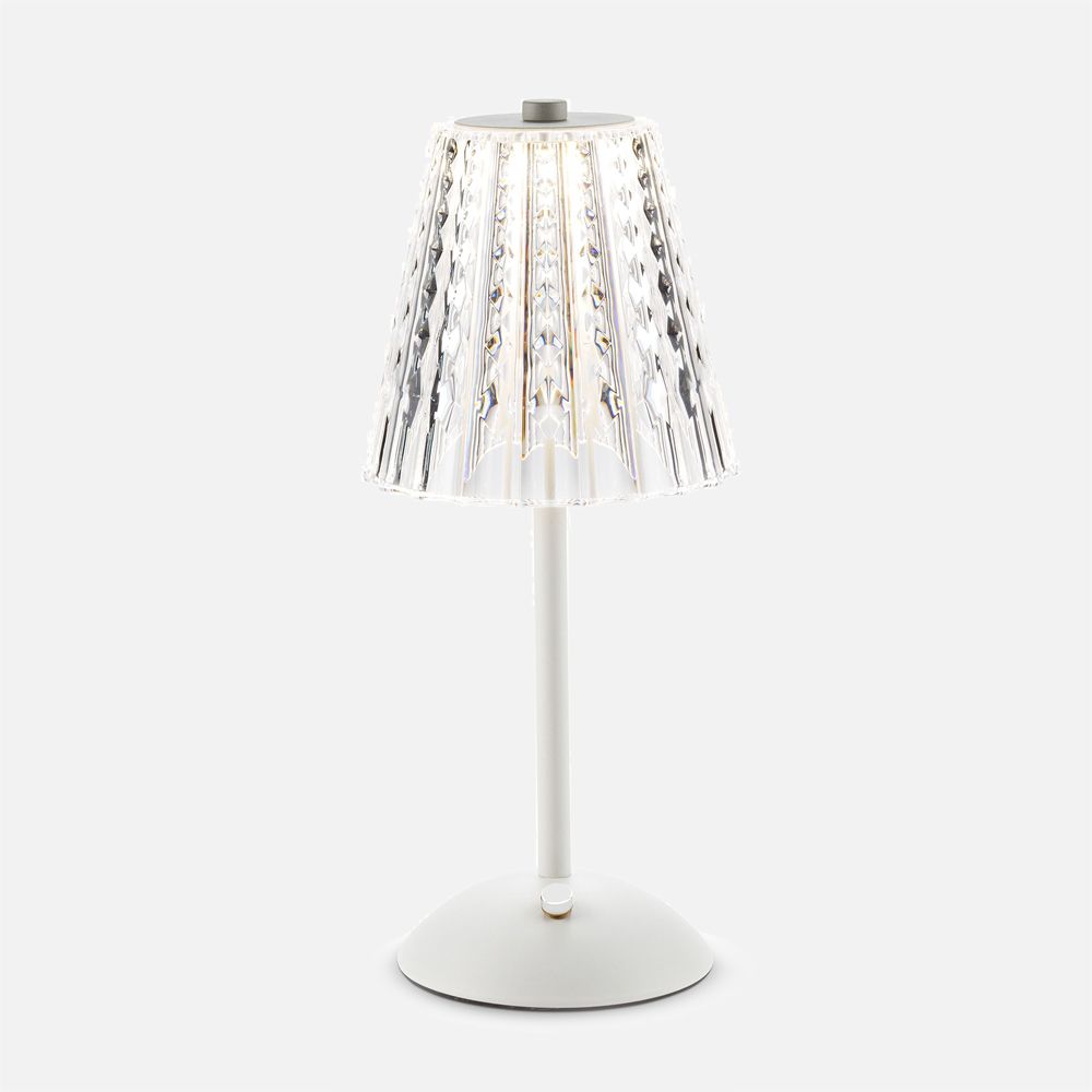 Alta Crystal Shade LED Table Lamp - White